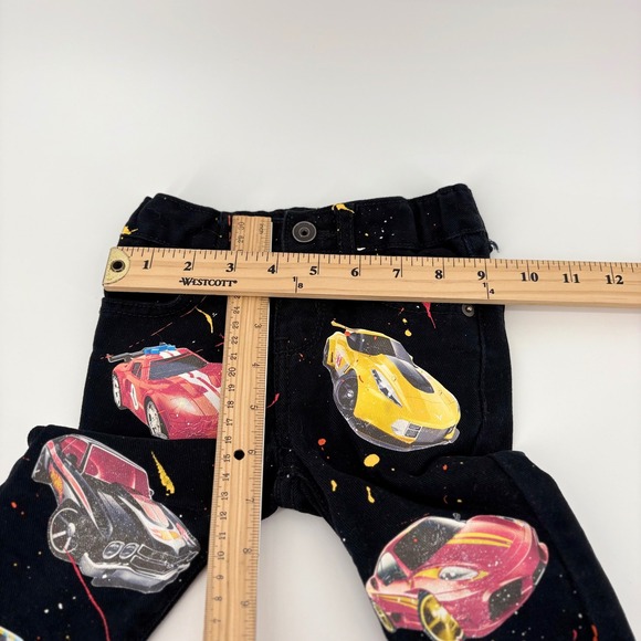The Childrens Place Kids Black Skinny Jeans Cars Print 9 12 Months - Picture 4 of 8